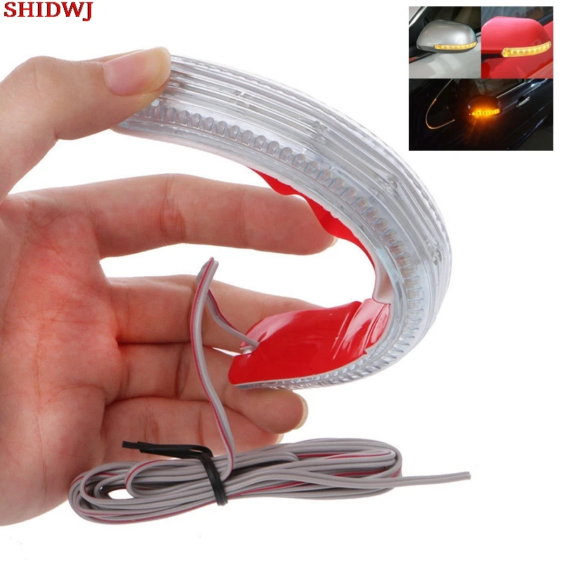 

2PCS/pair Soft Flashing FPC Universal Yellow 9 SMD Amber Light Source Car Turn Signal Auto Rearview Mirror Indicator Lamp