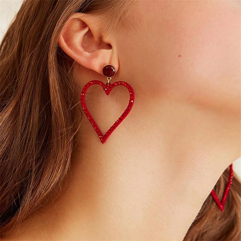 1 пара 2019 Мода для девочек модное большое полое сердце большие серьги женщин