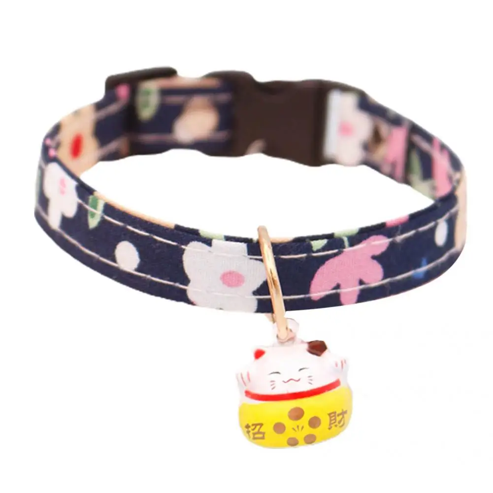 

Ошейник для кошек с цветочным узором, регулируемое колье для домашних животных, ошейник для собак с колокольчиком для фестиваля