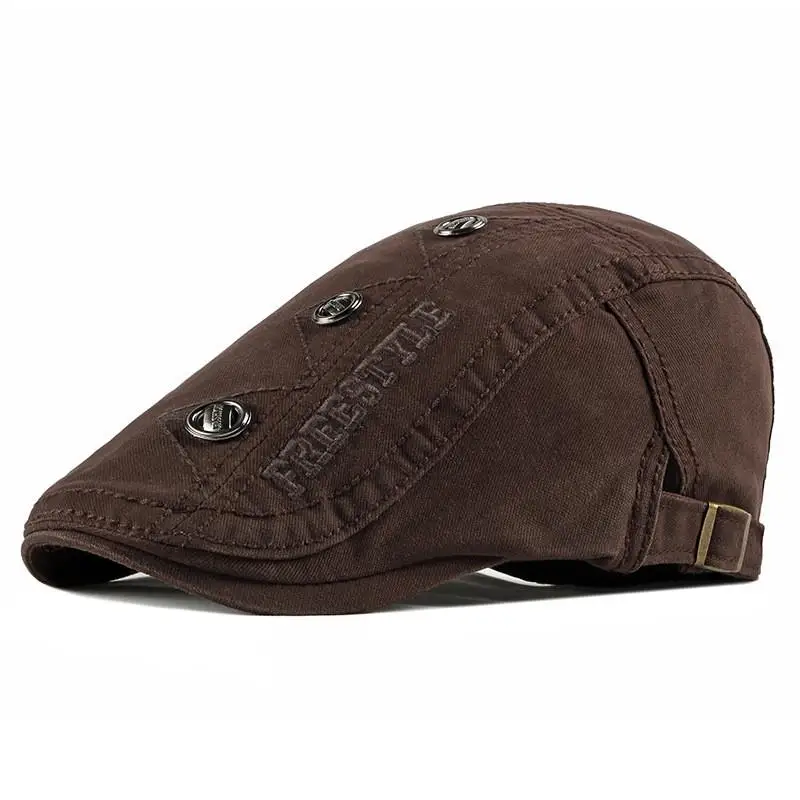 

Cotton Spring Summer Fashion Letter Embroidery Newsboy Caps Flat Peaked Cap Men and Women Painter Beret Hats 110