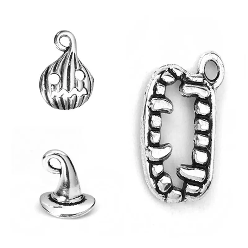 Подвески для Хэллоуина из цинкового сплава 50 шт. подвески в виде тыквы зуба