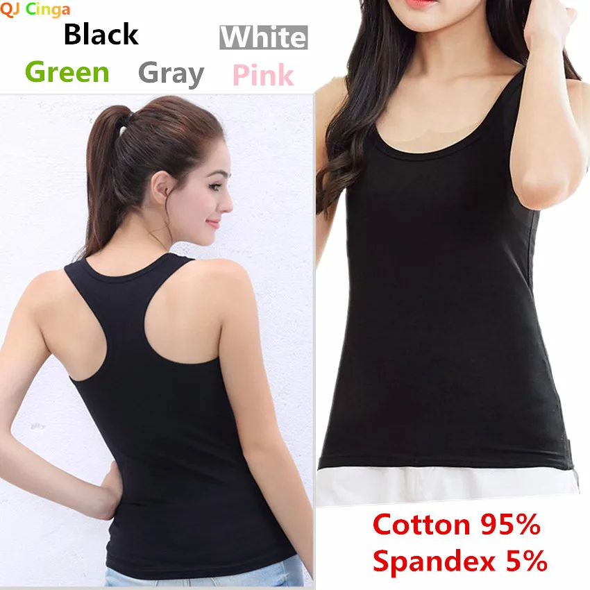 White Black Cotton Tank Tops Women Summer Breathable Sling Vest Singlet Sport Casual Tee Shirt Soft Undershirt Slim Bustier Top