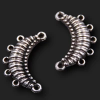30pcs retro silver plated moon porous connectors diy charm jewelry handicrafts metal accessories 1426mm a181