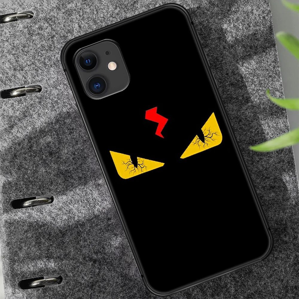 

Italian luxury brand Phone Case Cover Hull For iphone 5 5s se 2020 6 6s 7 8 12 mini plus X XS XR 11 PRO MAX black Coque Soft