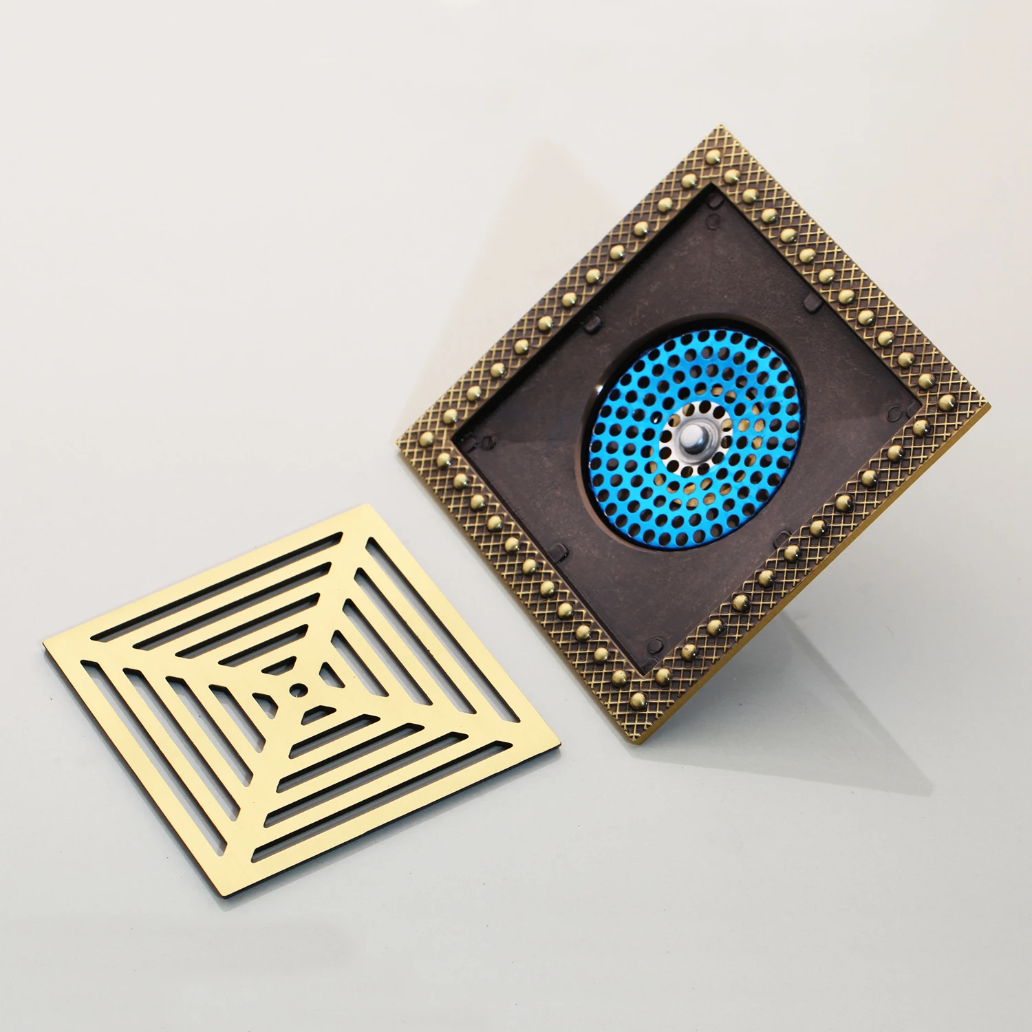 KEMAIDI 10 см стоки для пола античная латунь дренаж душа тропический квадратный сток