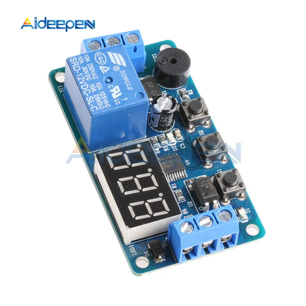 DDC-332 DC 12V реле задержки таймера светодиодный цифровые реле цикл запуска переключатель времени Управление зарядная Модульная плата с звуковая сигнализация
