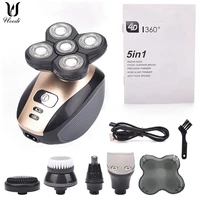 5 in 1 electric shaver for men 4d floating head shavers for bald men 5 head cordless grooming kit with waterproof ipx6