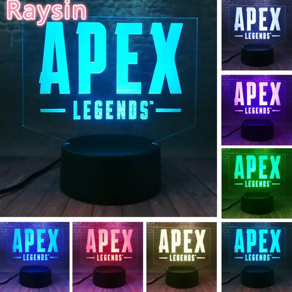 Фигурка героя игры APEX Legends LED Smart 7 цветов 3D ночной Светильник игрушки для