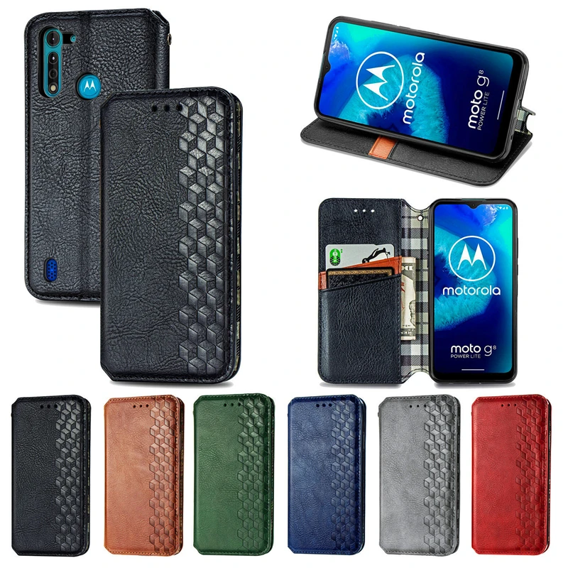 Чехол MOTO G8 Power Lite роскошный кожаный чехол книжка с магнитной застежкой в деловом
