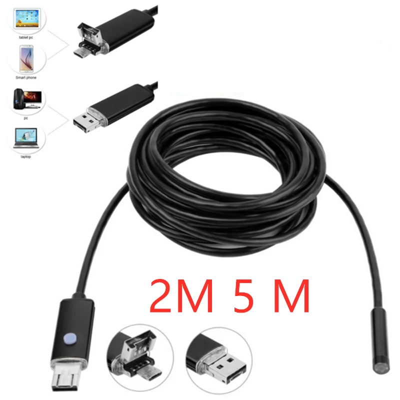 Тройная камера эндоскоп с гибким кабелем USB TYPE C 5 мм/2 м/5 м|Камеры видеонаблюдения|