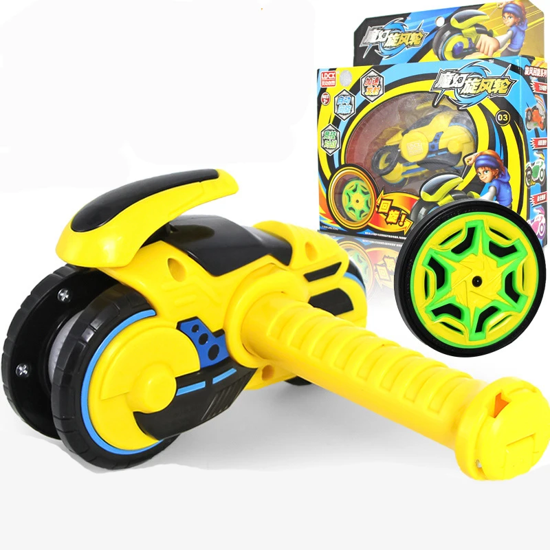 

2020 hot screaming magic whirlwind motorcycle Wind fire wheel toy bounce launch spin back Spinning top boys girls kids gift