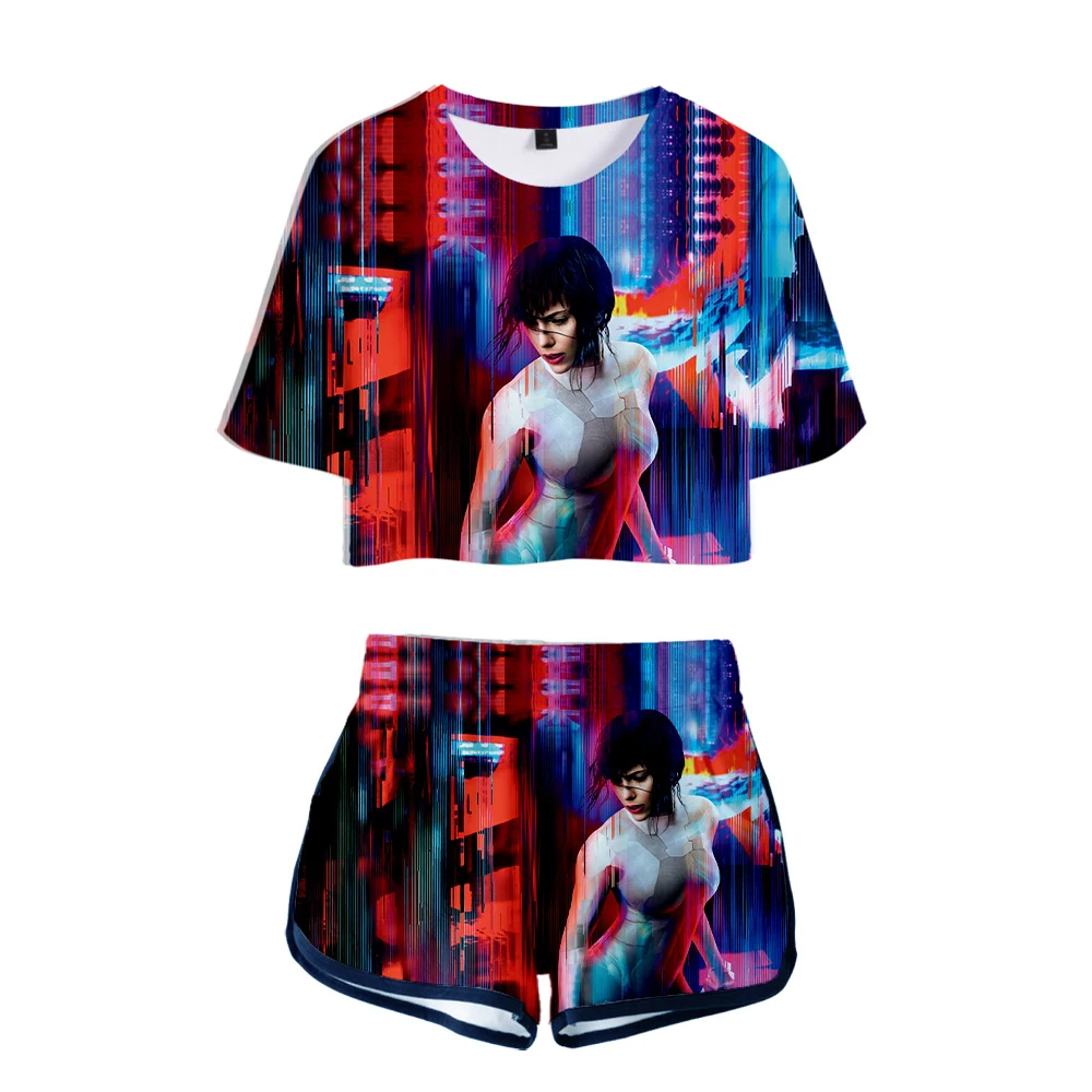 2020 комплект из двух предметов с 3d принтом аниме Призрак в раковине SAC_2045 kusanagi motoko