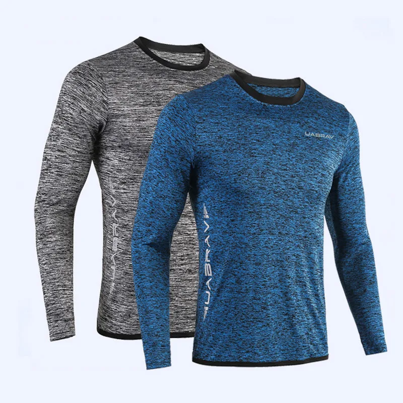 

2021 New Running Shirt Men's Rashgard Long Sleeve Gym Shirt Sportswear Compression Dry Fit Shirts For Men Fitness Sport T-Shirts