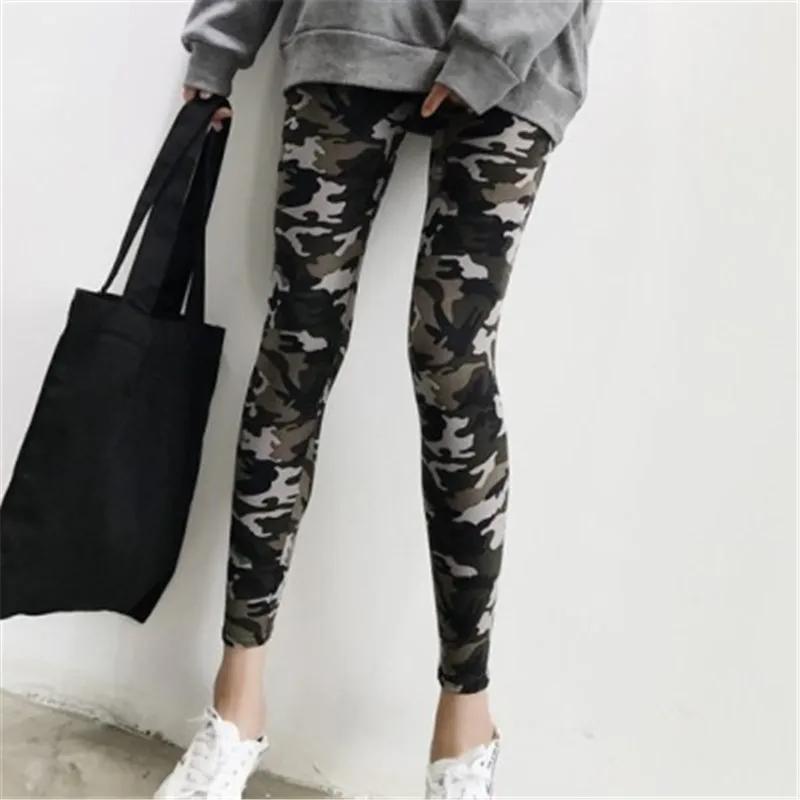 

Camouflage Printed Ladies Trousers Casual Retro Stretch Fashion Leggings Casual Wild Street Harajuku Female Trousers