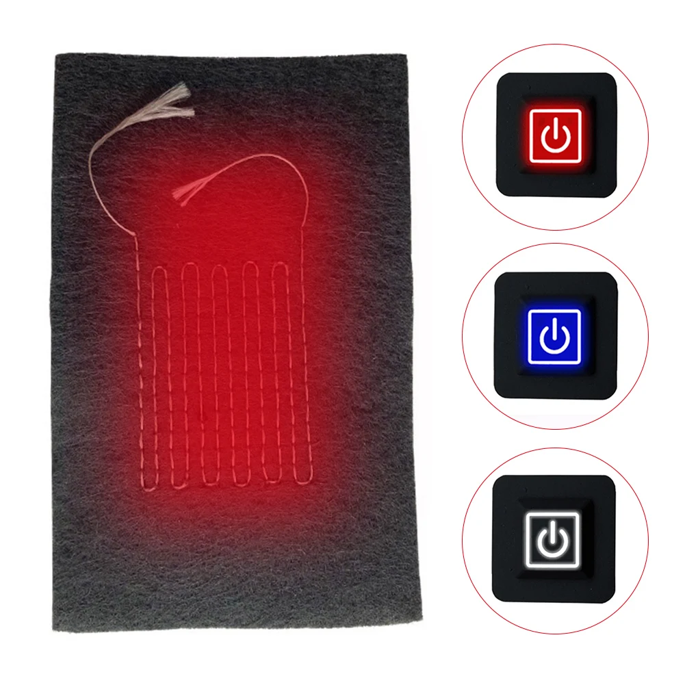 

1 Set USB Electric Heated Jacket Heating Pad Outdoor Themal Warm Winter Heating Vest Pads for DIY Heated Clothing In Stock