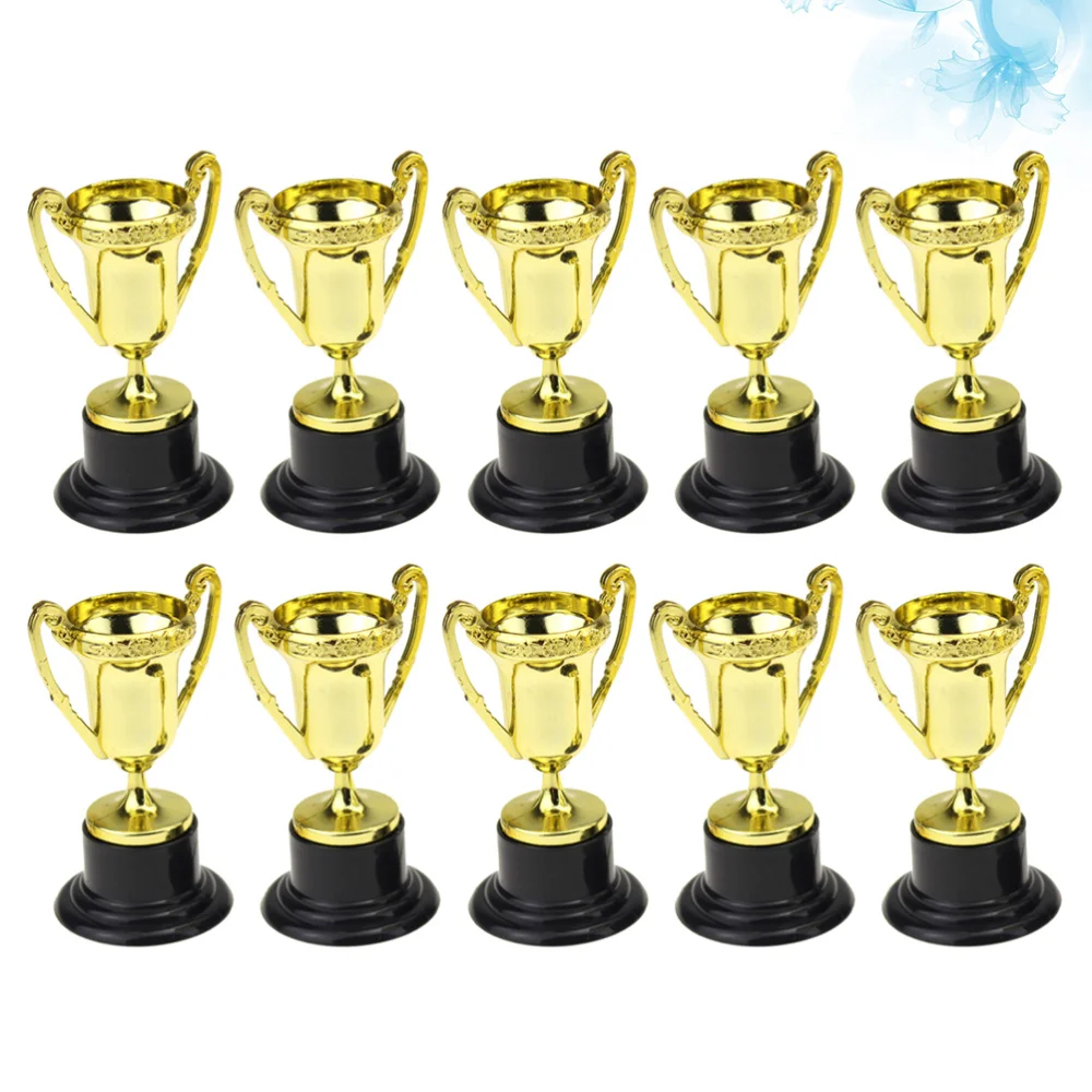 

10PCS Mini Gold Cups Trophies for Party Children Early Learning Toys Prizes