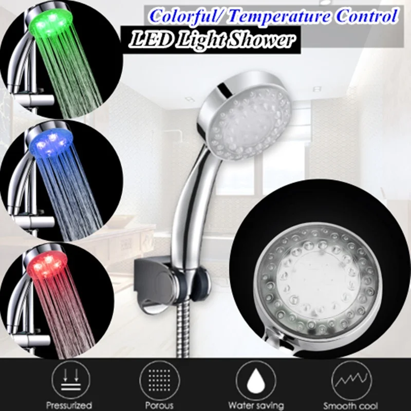 Цветная романтичная Автоматическая Волшебная насадка для душа 7 цветов с 4