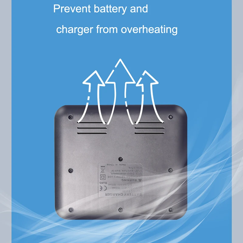 Умное зарядное устройство с 8 слотами ЖК-дисплей USB для аккумуляторных батарей