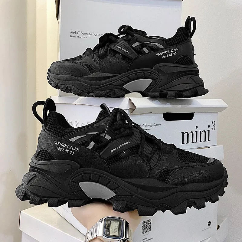 

Luxury Men Sneakers Breathable Damping Sports Shoes Men Casual Shoes Thick Sole Running Walking Shoes Trainers Sport Sneakers