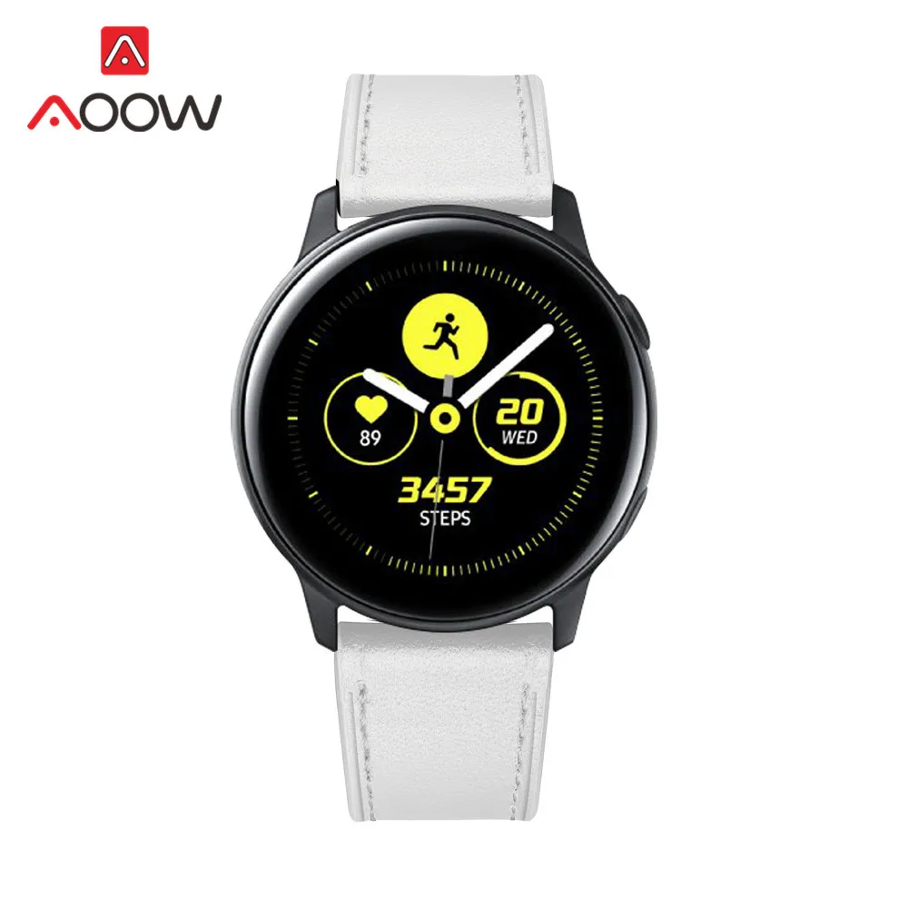 20 мм ремешок из натуральной кожи для samsung Galaxy Watch Active 42 мм gear S2 huawei Garmin vivoactive Amazfit BIP Молодежный браслет