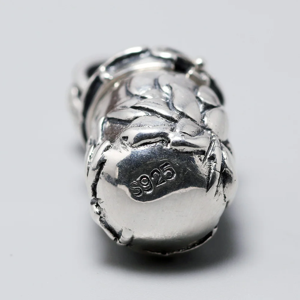 Настоящее 925 пробы Серебряный Лотос медальоны плавающий кулон мантра