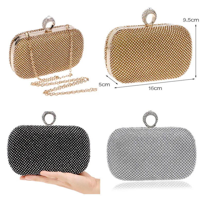 Diamond Evening Day Clutches Bags Bling Chain Shoulder Bag Women's Handbags Wallets Purse for Wedding Party Dinner Date | Багаж и