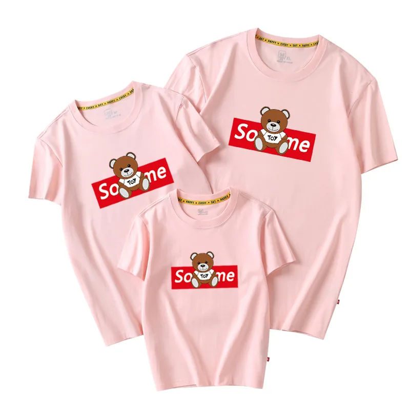 Summer Family Matching Clothing Mother Daughter T-shirt Cartoon Animals Father Son Baby Boy Girl Outfits Clothes | Мать и ребенок