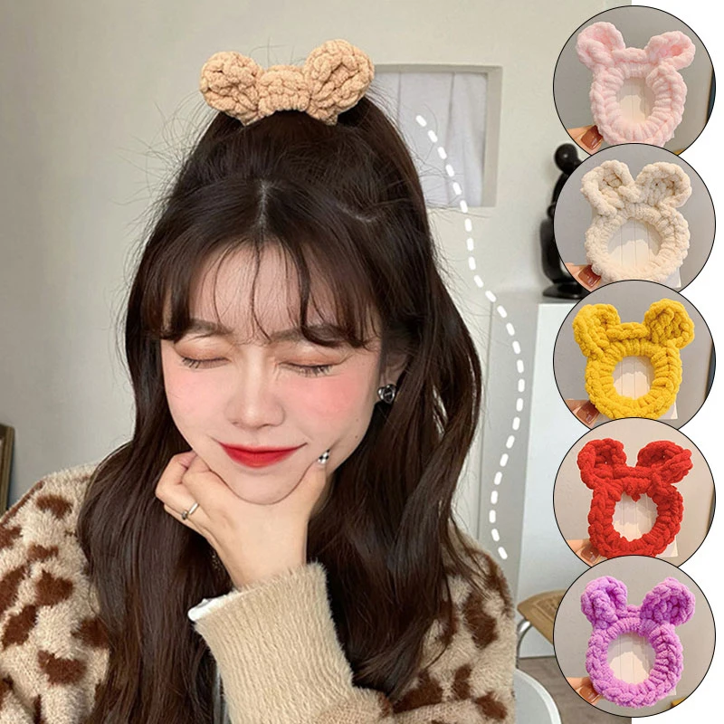 

Lovely Plush Three-dimensional Bunny Ear Hair Ring Three-dimensional Rabbit Ear Head Rope Sweet Ladies Hair Accessories