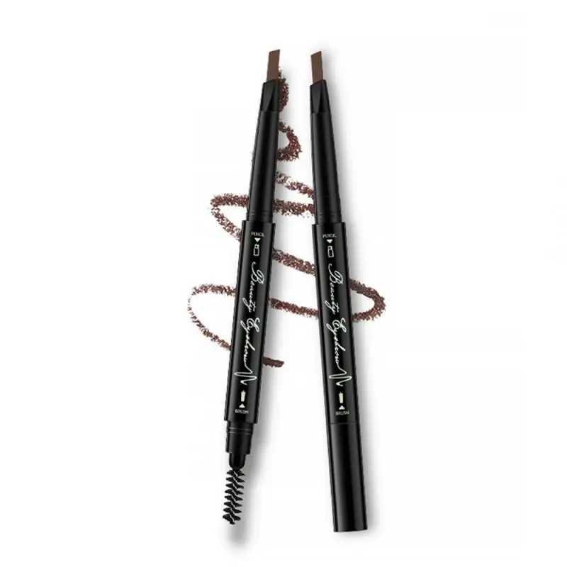 Карандаш для бровей с двойной головкой водостойкий и устойчивый к поту
