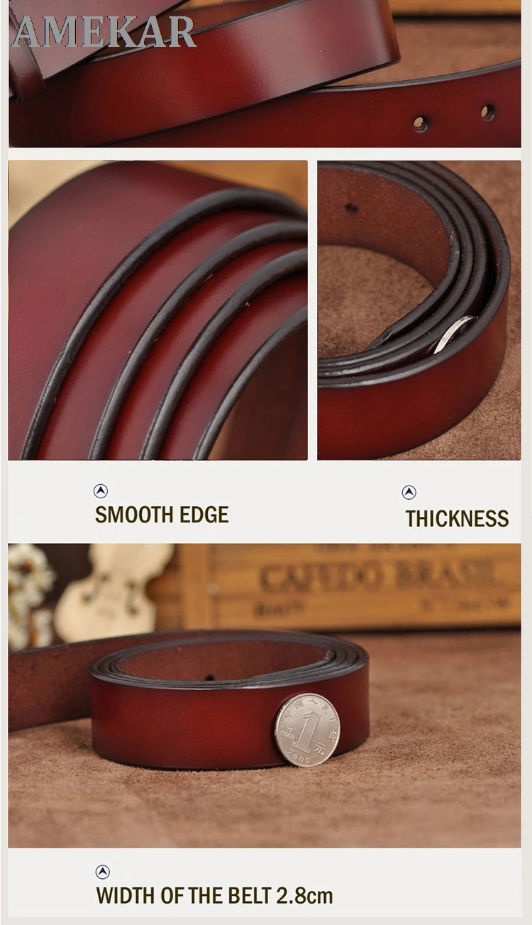 

Women's Strap Casual all-match Women Brief Genuine Leather Belt Women Strap Pure Color Belts Top Quality Jeans Belt W001
