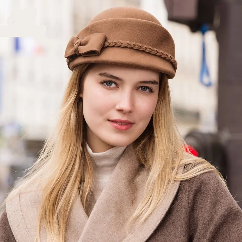 100% Австралийский шерстяной берет женская шляпа для художников | Аксессуары