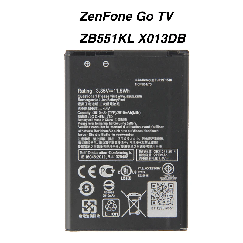 

Original B11P1510 Battery For ASUS ZenFone Go TV ZB551KL X013DB 3010mAh 2018 new
