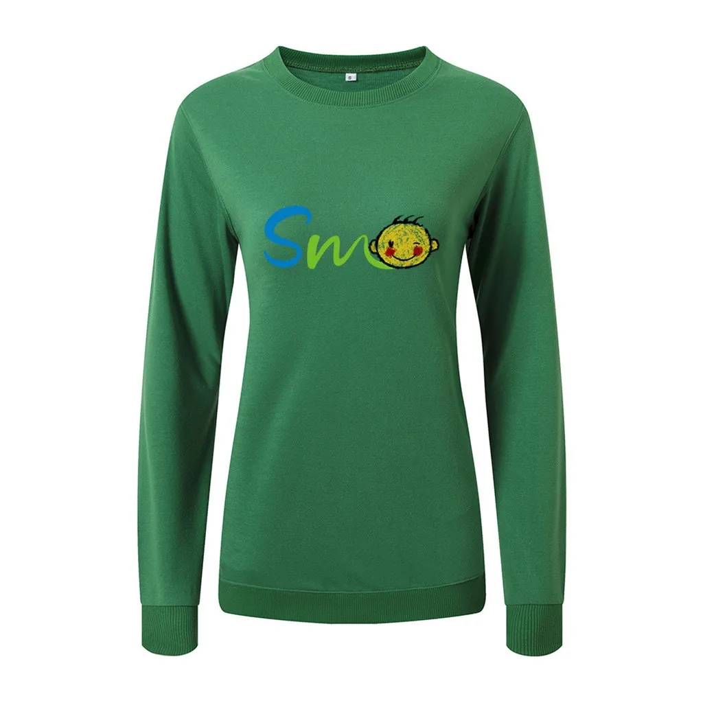 SAGACE Женская толстовка с принтом животных круглым вырезом и длинными рукавами