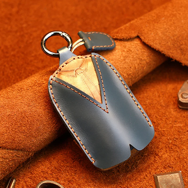 Универсальный кожаный чехол для автомобильного ключа держатель брелка защитный
