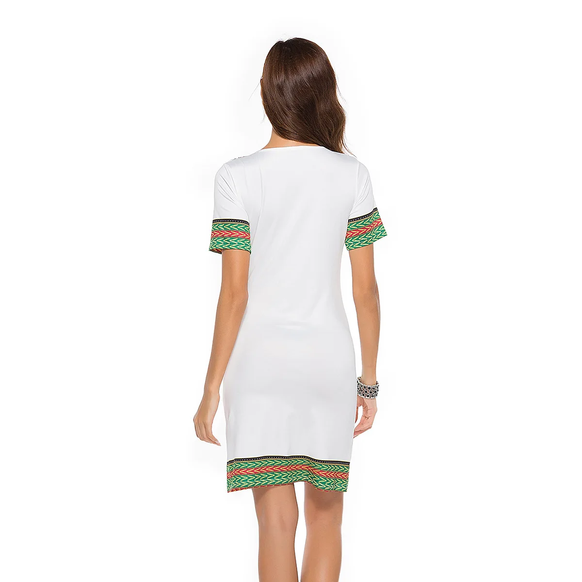 

Summer Hot Sale Fashion National Style V-neck Printing Women's Ultra Short Dress With Elegant Features