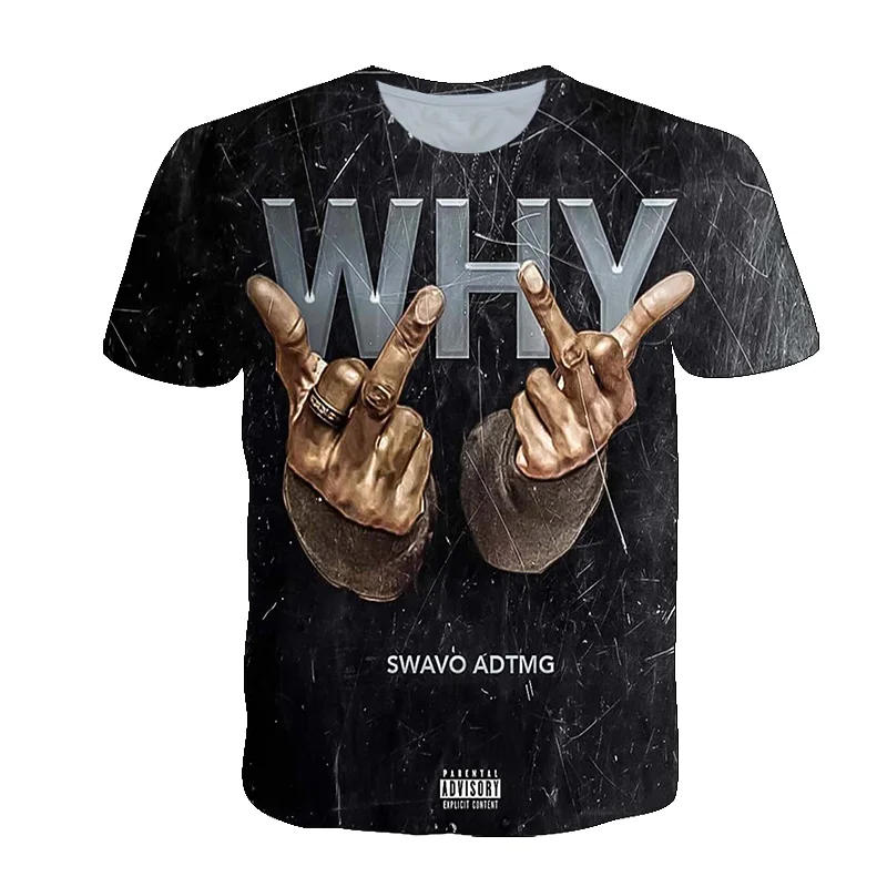 

Женская летняя мужская футболка 2021 с 3D принтом и надписью, Мужская футболка с жестом ужаса, футболка оверсайз с круглым вырезом, уличная фут...