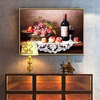 europe retro grape wine fruit canvas painting restaurant wall art posters and prints pictures for dining room home kitchen decor