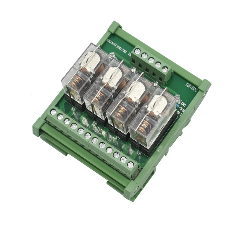 Din рейка крепление Ac/Dc 12 V/24V Управление 4 Spdt 16A Мощность триггерный релейный модуль