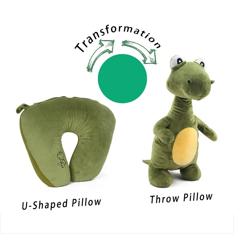 U образные подушки трансформеры мультяшный динозавр пингвин диванная подушка