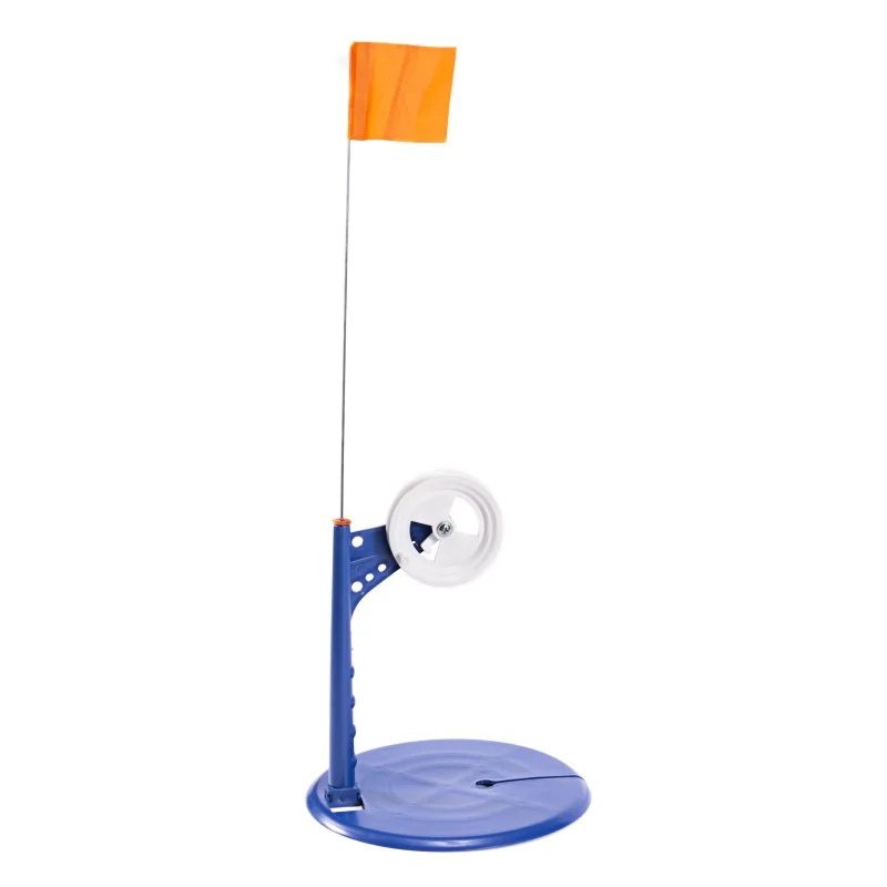 Портативная прочная удочка для зимней ледовой рыбалки синий/черный/красный флаг