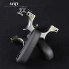 Рогатка для взрослых, Рогатка из нержавеющей стали и алюминия, высокая точность, ЧПУ, плоская резиновая лента, Охотничья, конкурентоспособная Рогатка-катапульта