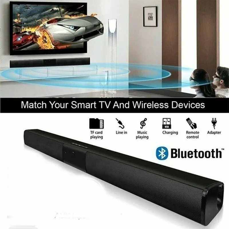 

Wireless Bluetooth Sound Bar Speaker System TV Home Theater Soundbar Subwoofer