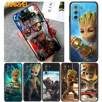 groot marvel avengers for samsung galaxy s21 ultra plus note 20 10 9 8 s10 s9 s8 s7 s6 edge plus soft black phone case