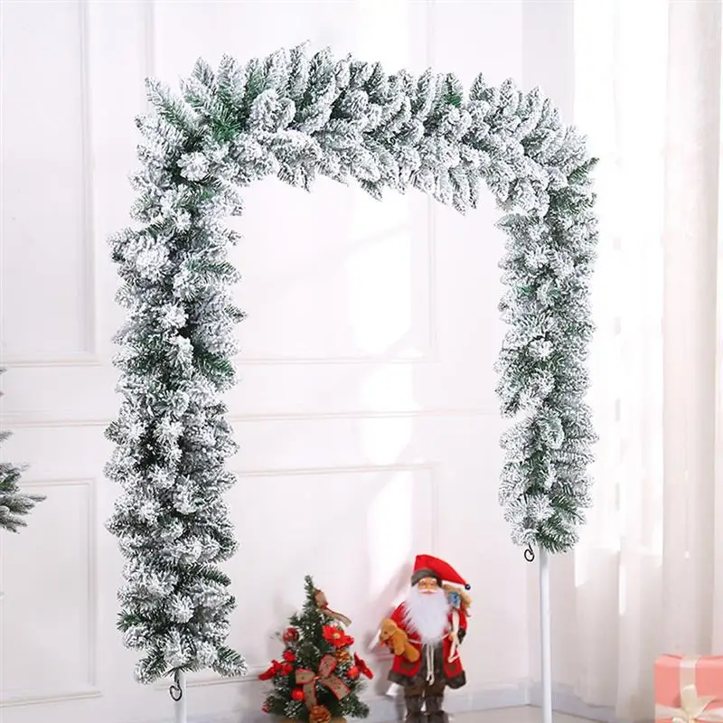 

2.7M Christmas Garland Artificial Berries Pine Cones White Snow Wreath For Xmas Tree Fireplaces Stairs Home Decorations