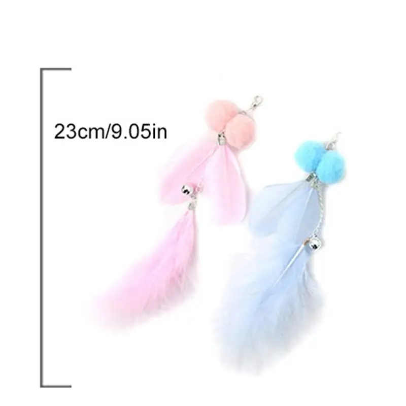 

1PC Pet Cat Feather Toy Refills Cat Teaser Wand Stick Replacement Pet Cat Catcher Teaser Stick Cat Pole Toy Replacement Feathers