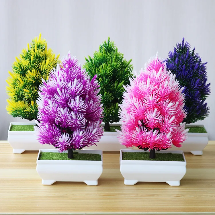

Artificial Plants Bonsai Small Tree Simulation Pot Plants Fake Flowers Table Potted Ornaments Home Decoration Hotel Garden Decor