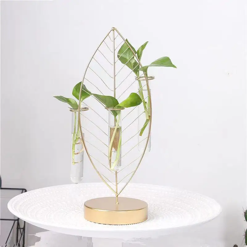 Простые золотые листья Противоударная заданяя гидропонное Стекло Цветочная