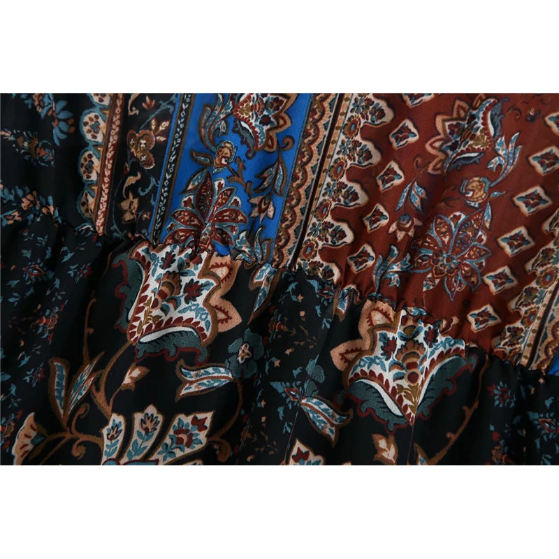 Женское длинное платье Evfer с богемным принтом шикарное шифоновое V-образным