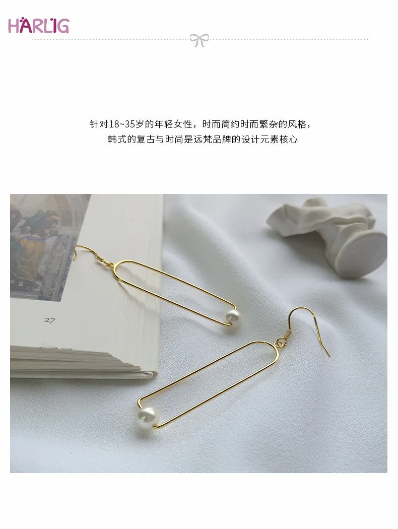 

Harlig sterling silver S925 gold color ear hook earrings for women allergy free fashion jewelry free shipping
