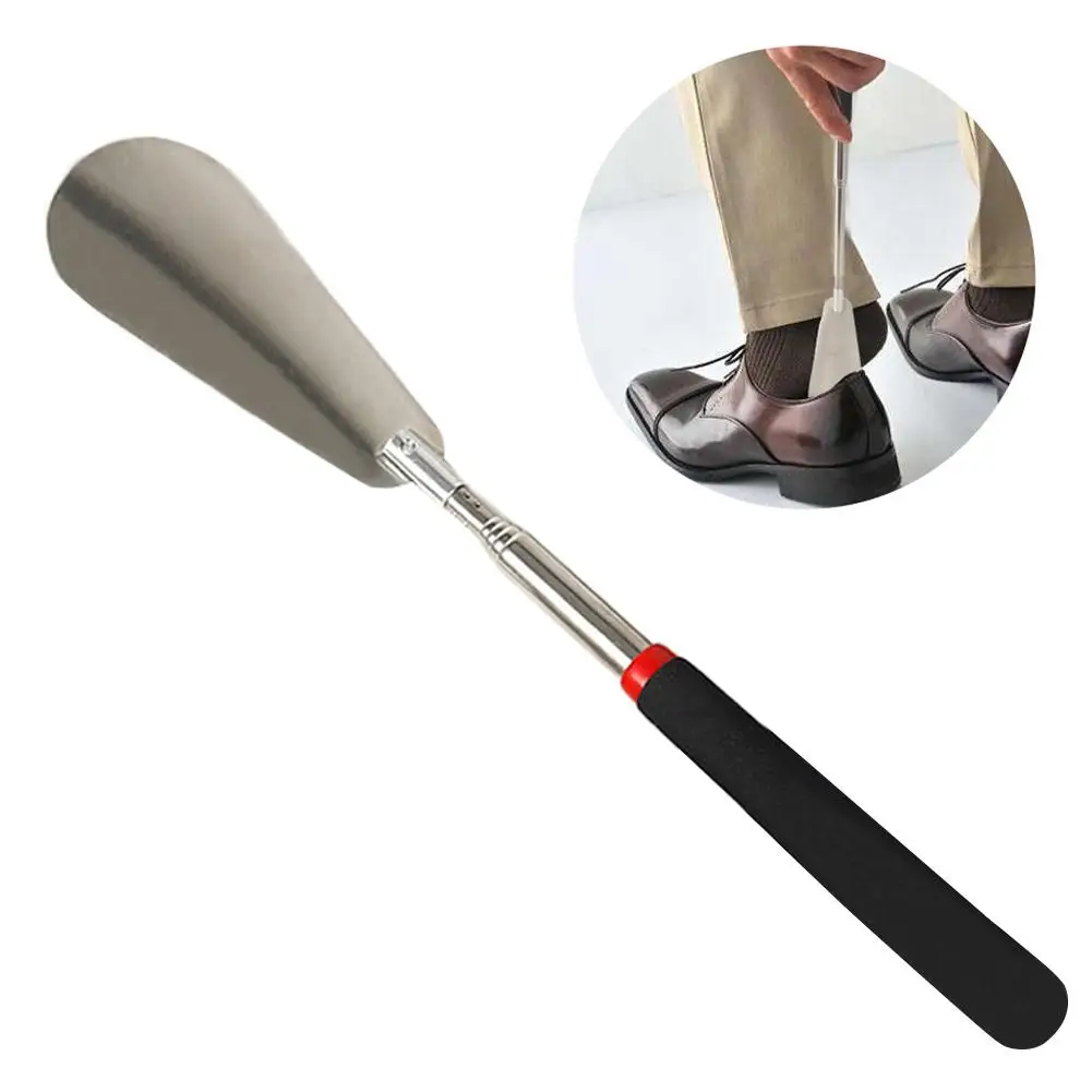 Telescopic Stainless Steel Shoe Horn Reach Metal Flexible Handle Shoehorn Remover Pregnant Women Aged Lifter Aid Slip Pull | Дом и сад